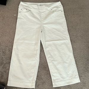 Style and Co wide crop white jeans